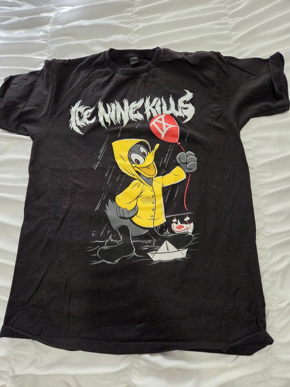 Ice Nine Kills band black It T-shirt Unisex Sz M Autograph Metal Band